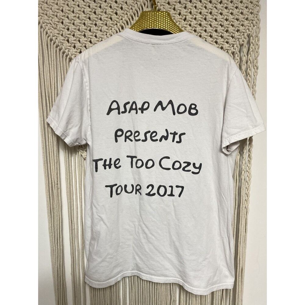 ASAP Mob 2017 Too Cozy Tour Rocky T Shirt Short Sleeve White Size Medium